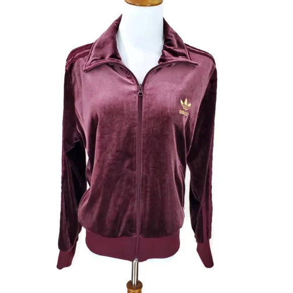 トップス AMATERAS WEEKEND VELOUR JACKET adidas Originals WOMEN'S TRACK TOP IN VELVET WITH EMBOSSED